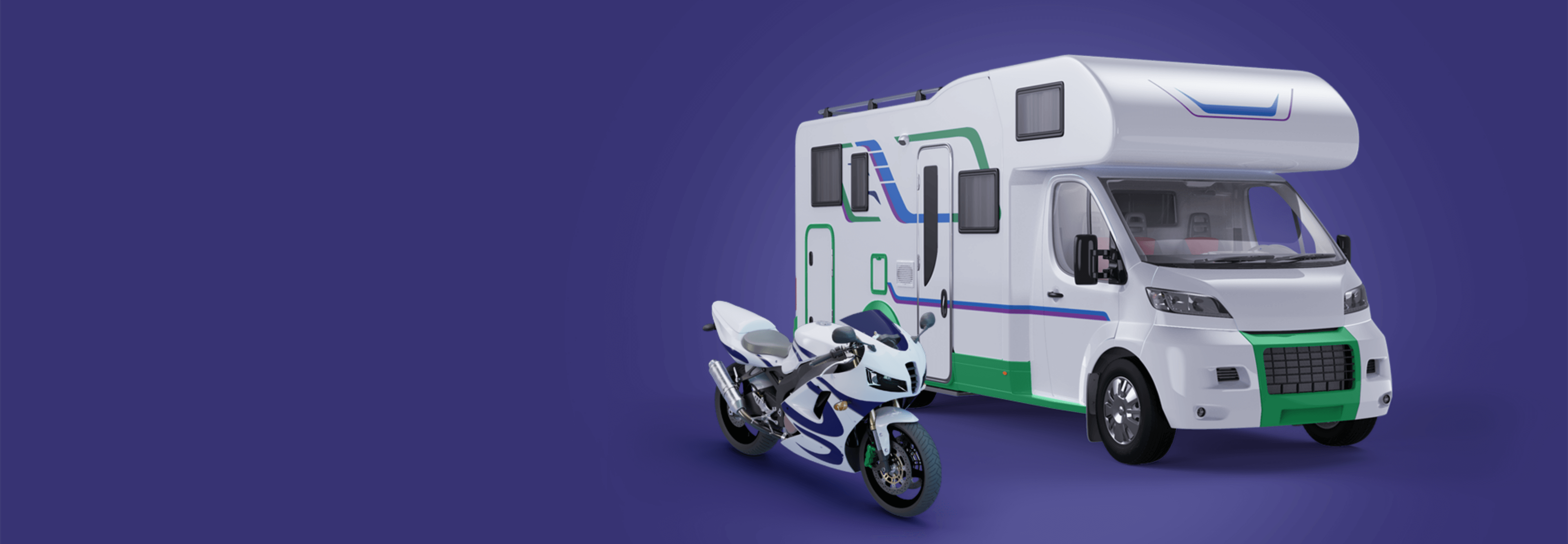 Image of motorcycle and RV side by side